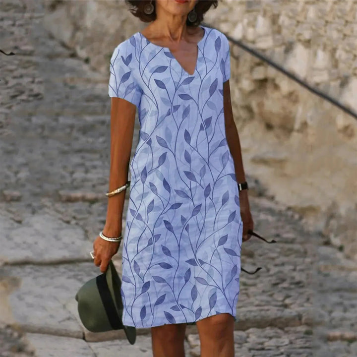 Abito semplice e confortevole con design a foglie