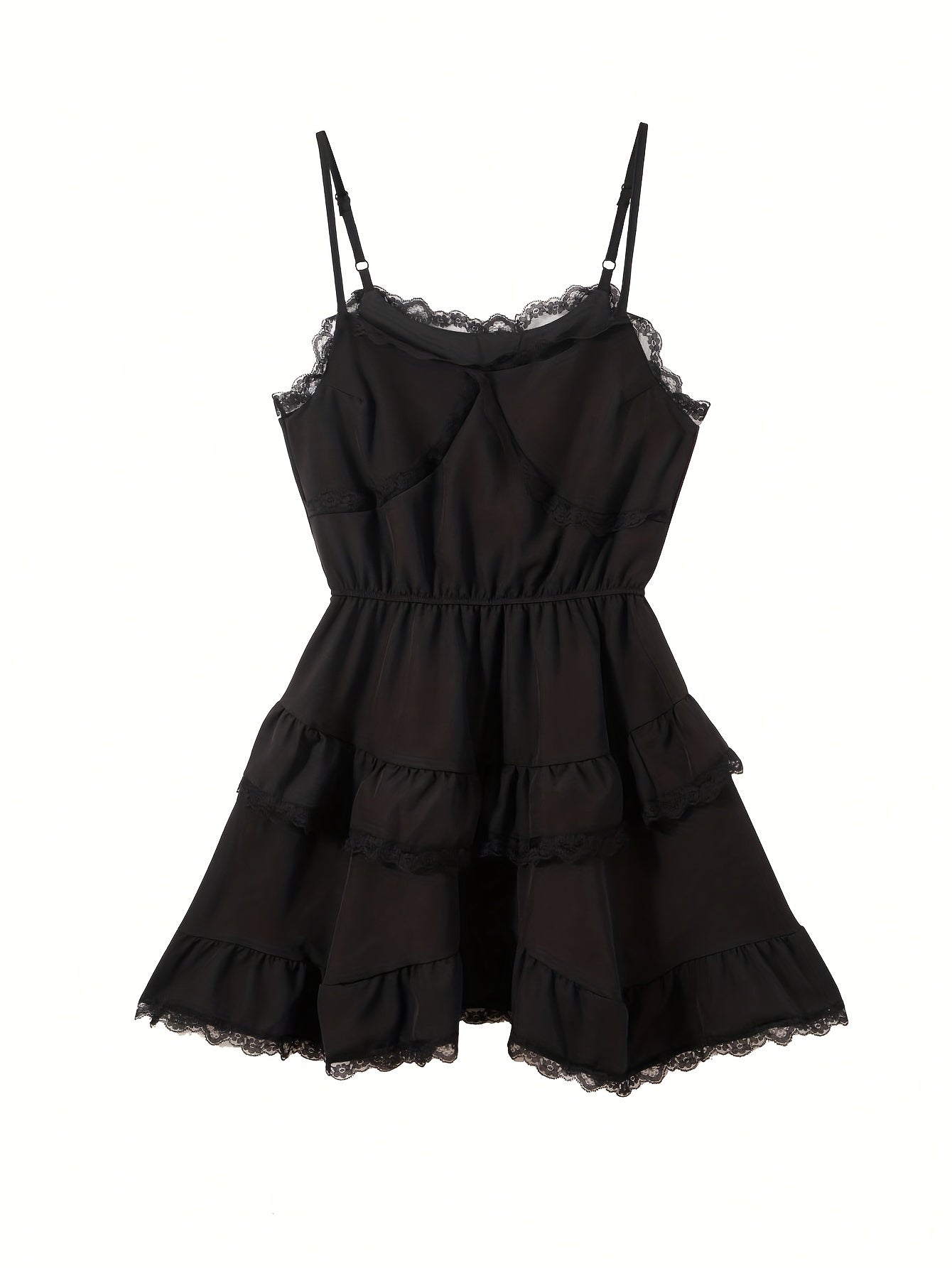 Abito in pizzo a contrasto - Canotta chic senza maniche con scollo a V