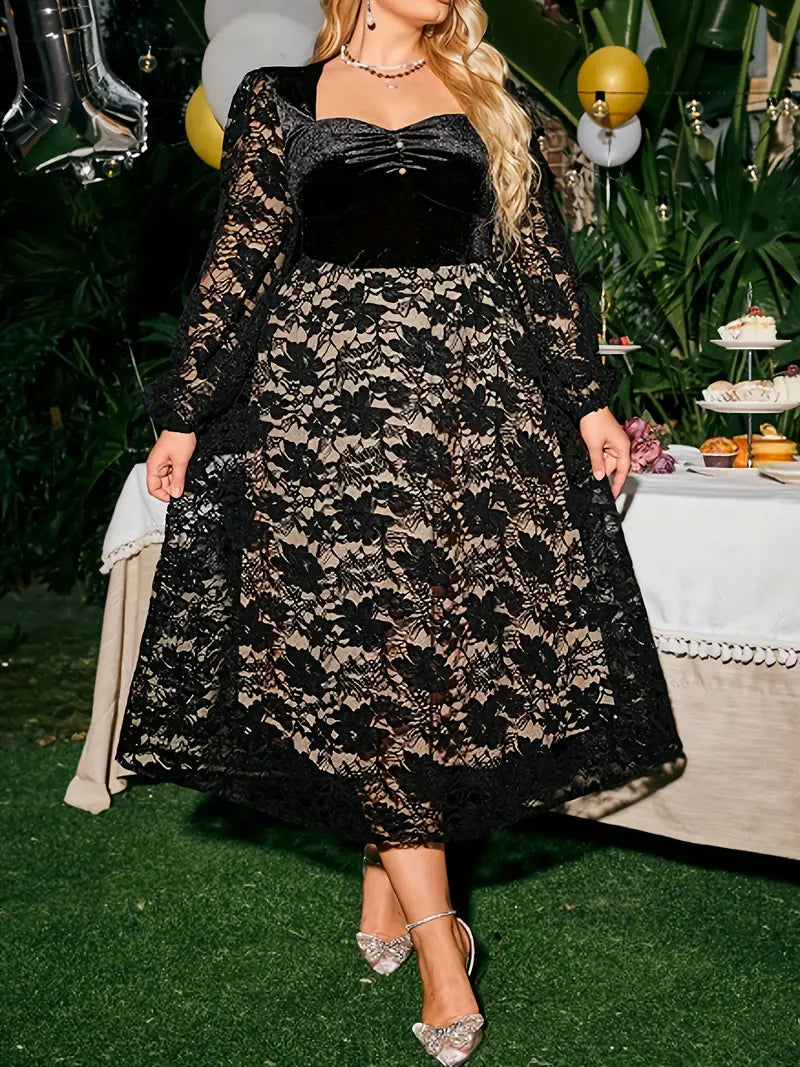 Elegante abito arricciato con maniche lunghe