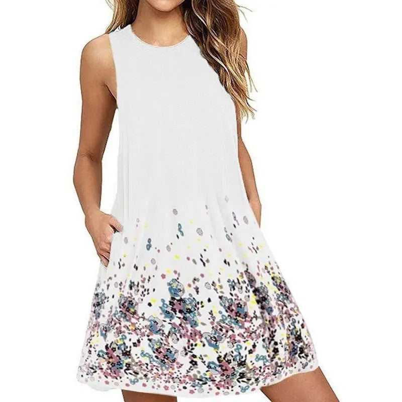 Maxi abito plissettato con motivo floreale