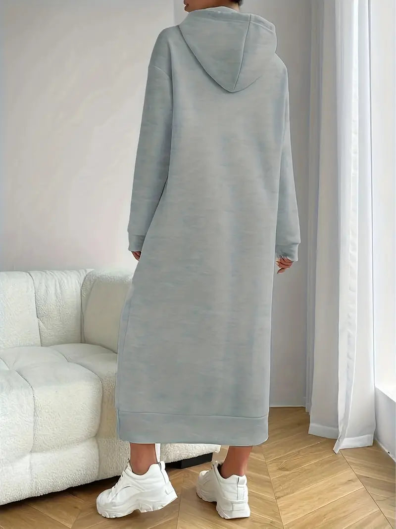 Abito da donna con cappuccio sopra il ginocchio - Caldo, casual e confortevole