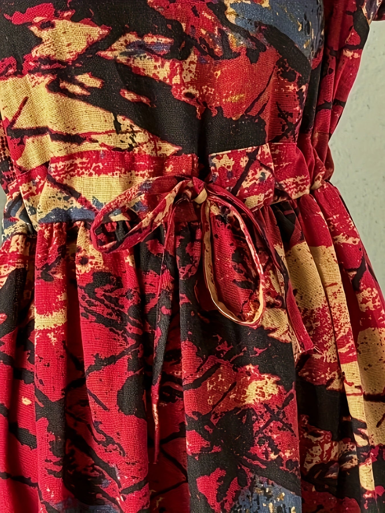 Abito estivo da donna - Elegante linea ad A, scollo rotondo e misto lino per tutti i giorni