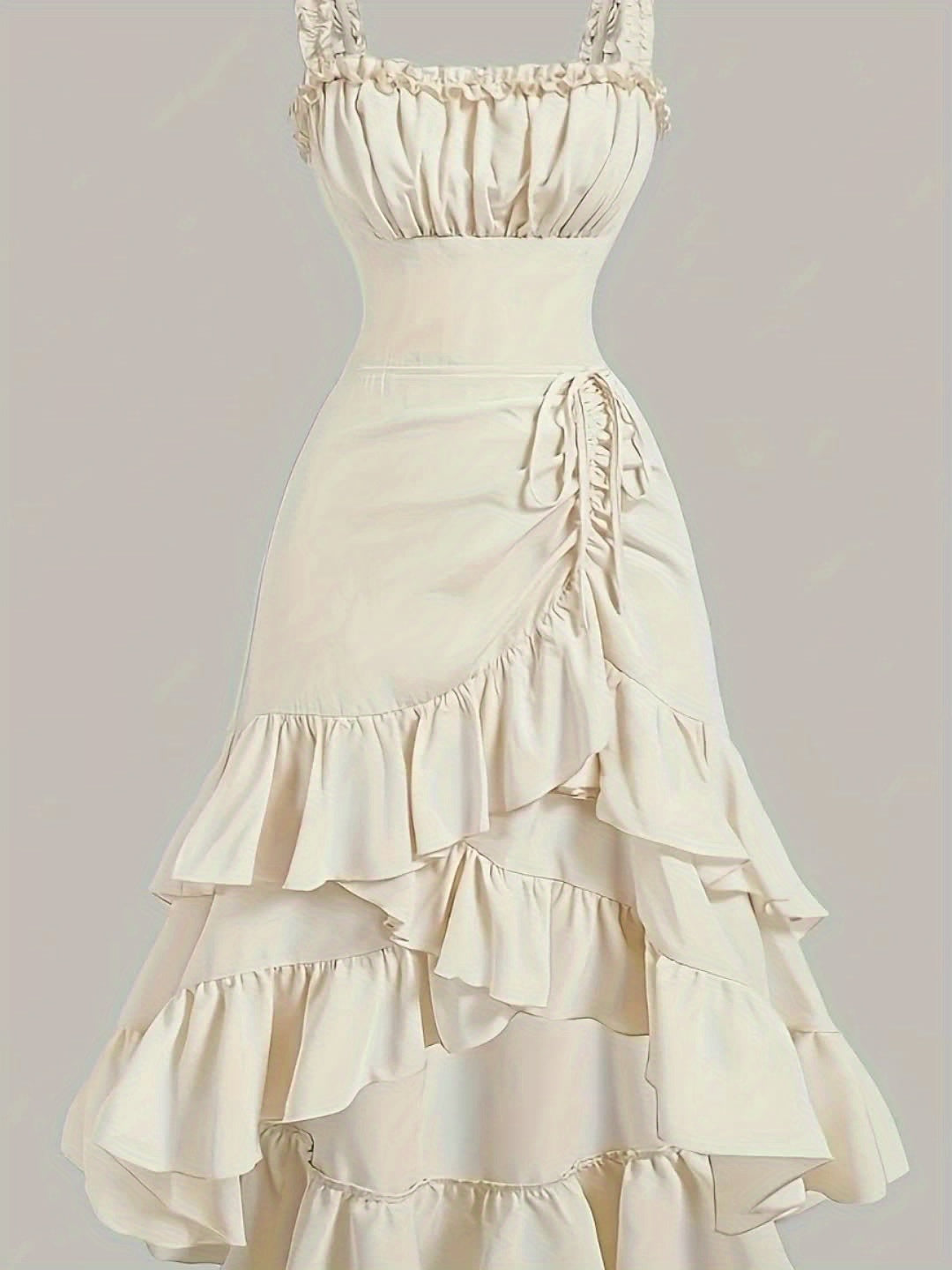 Elegante abito asimmetrico in poliestere, perfetto per la primavera/estate