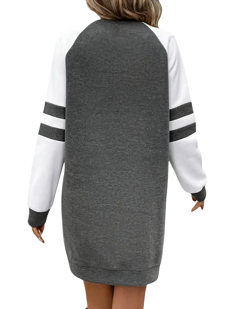 Elegante abito camicia da donna a maniche lunghe color grafite