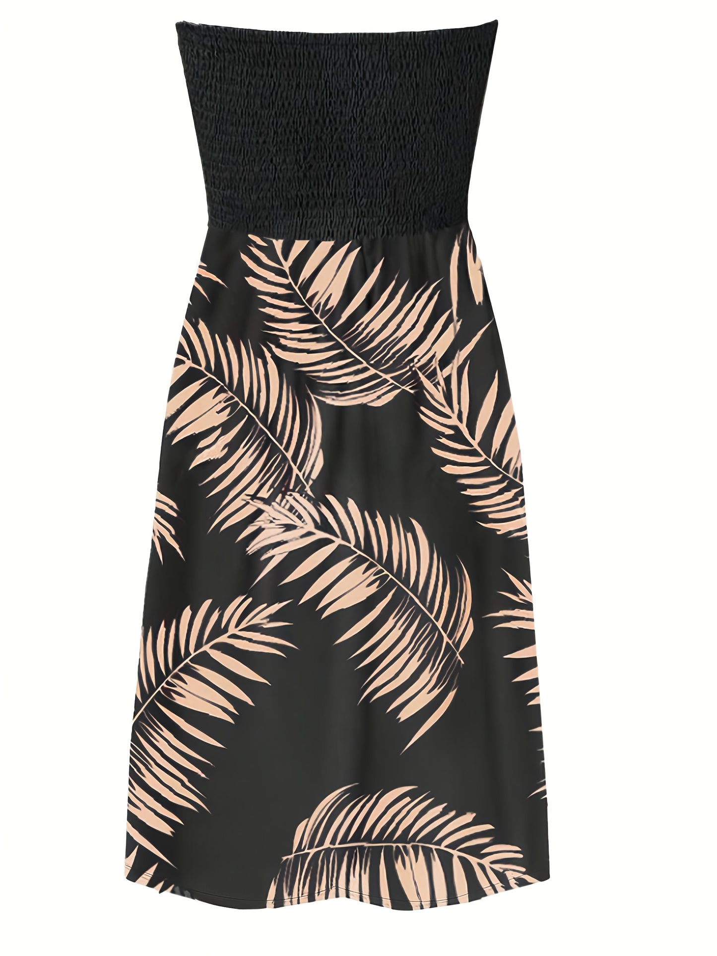 Abito elegante a tuba senza spalline e senza maniche con motivo floreale