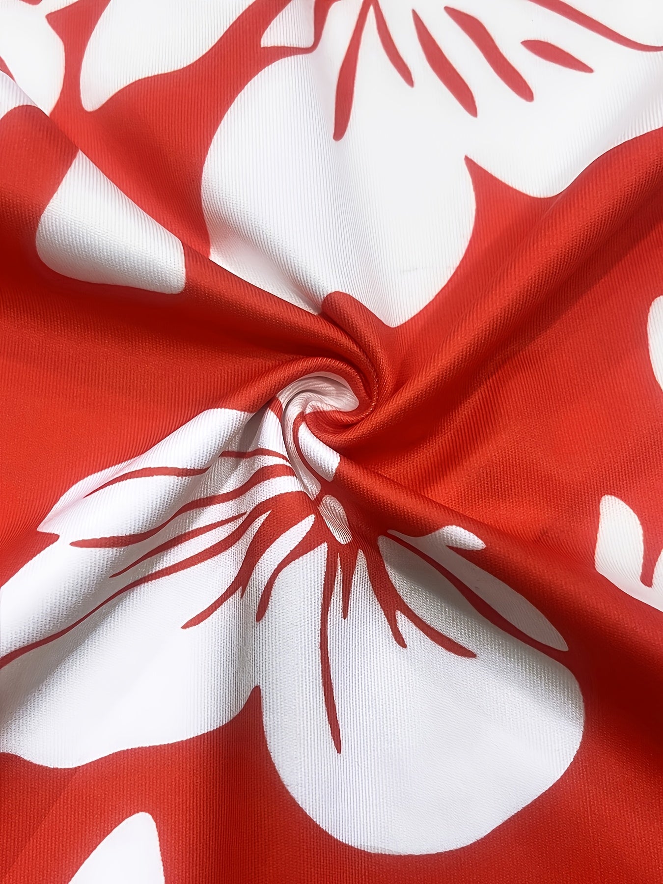 Abito bodycon rosso con motivo floreale Mini scollatura a V Maniche corte