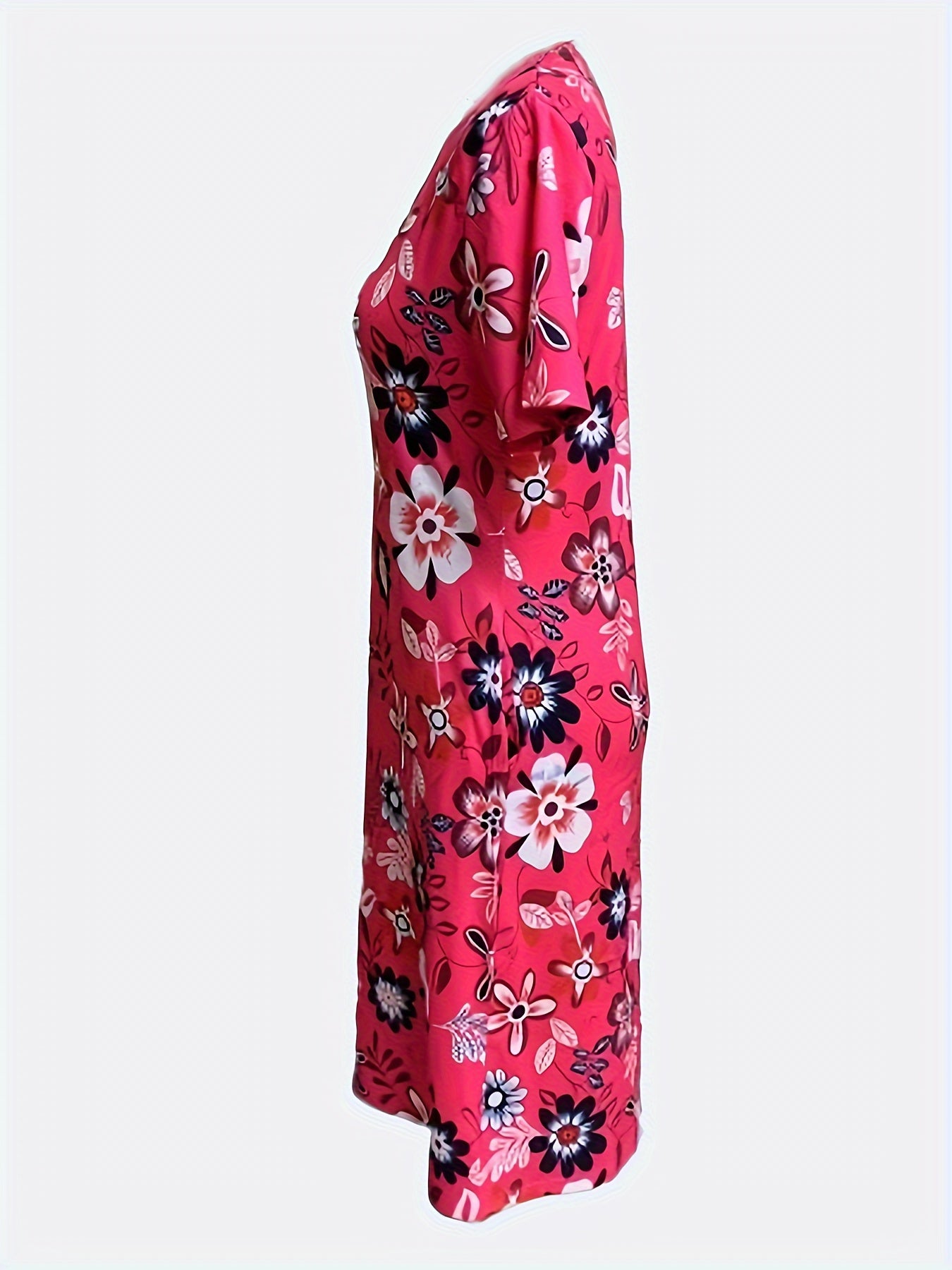 Abito estivo da donna con tasche floreali rosa