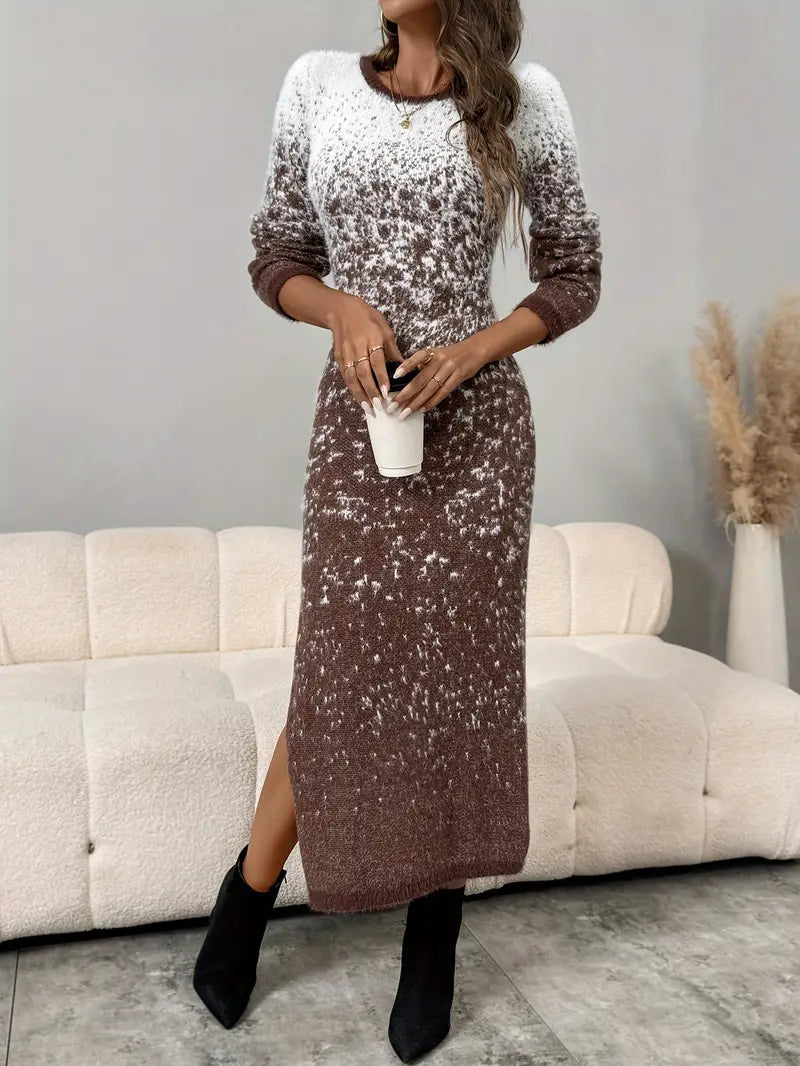 Maglia in tinta con l'abito da casa aderente alla figura