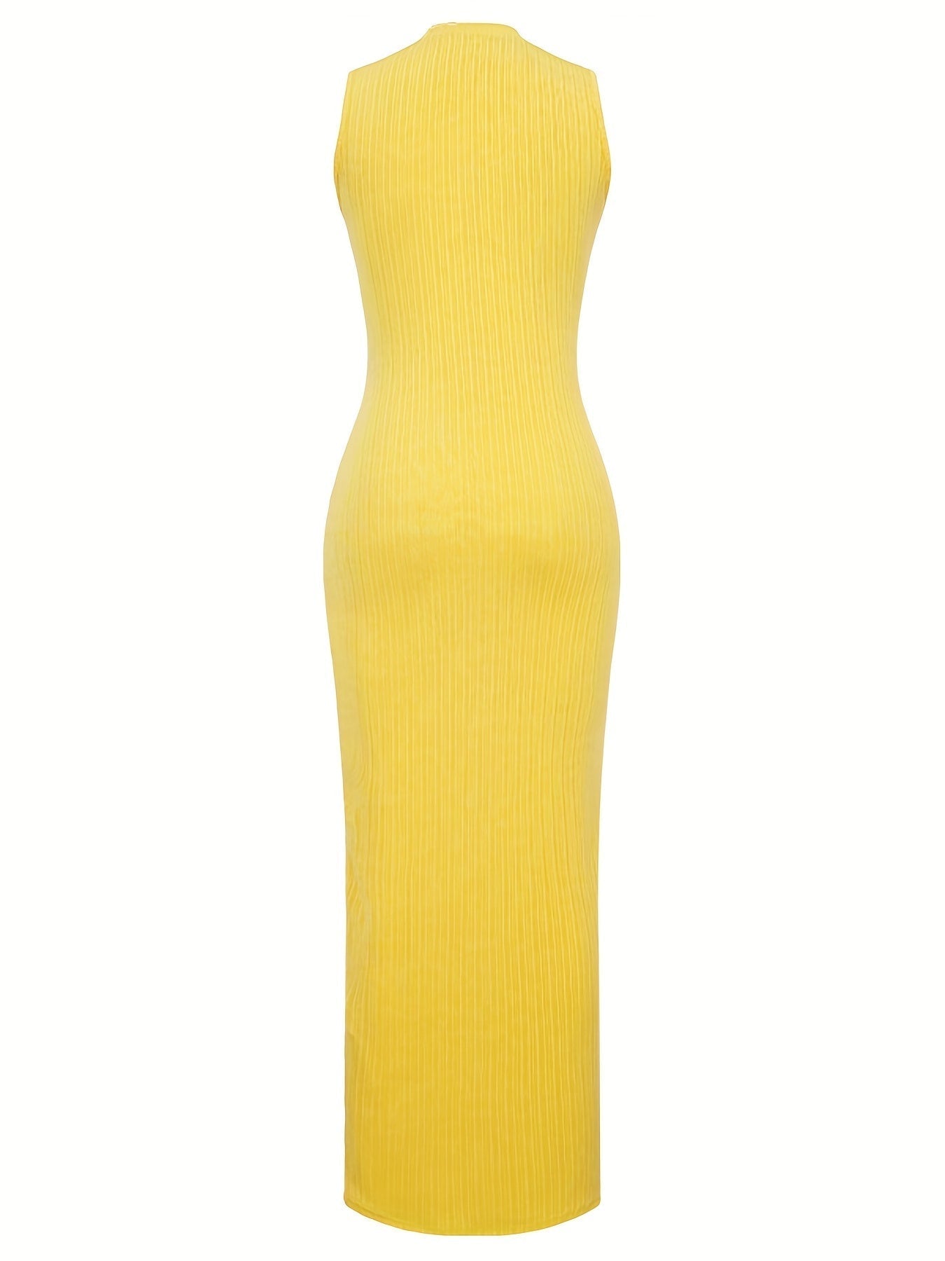 Abito bodycon estivo da donna - senza maniche con scollo rotondo e aderente