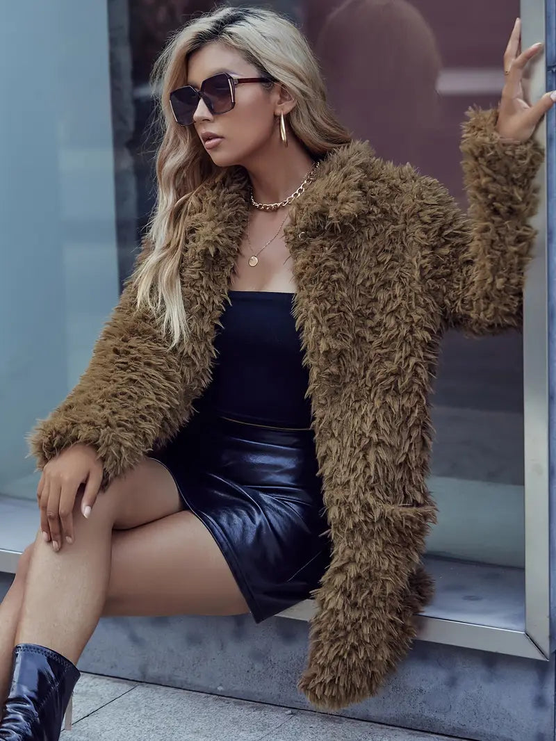 Elena | Cappotto in Pelliccia Sintetica Morbida con Tasche