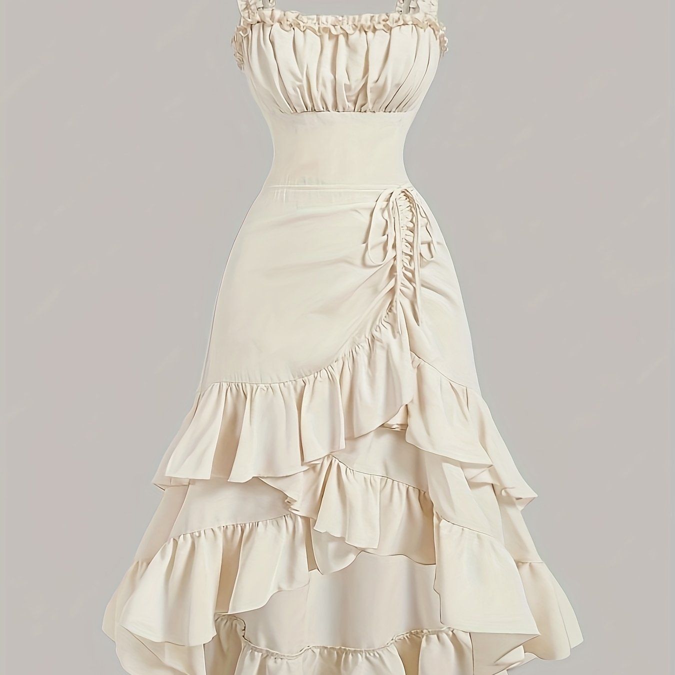 Elegante abito asimmetrico in poliestere, perfetto per la primavera/estate