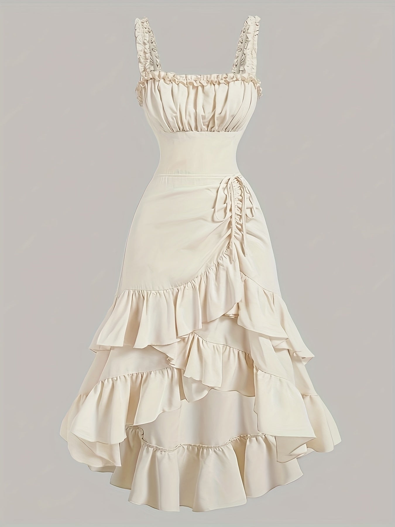 Elegante abito asimmetrico in poliestere, perfetto per la primavera/estate