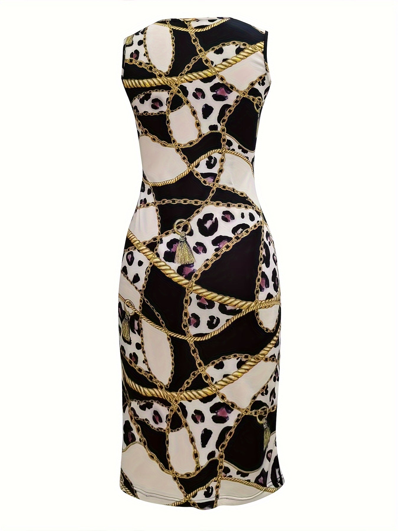 Abito estivo da donna leopardato e glitterato oro