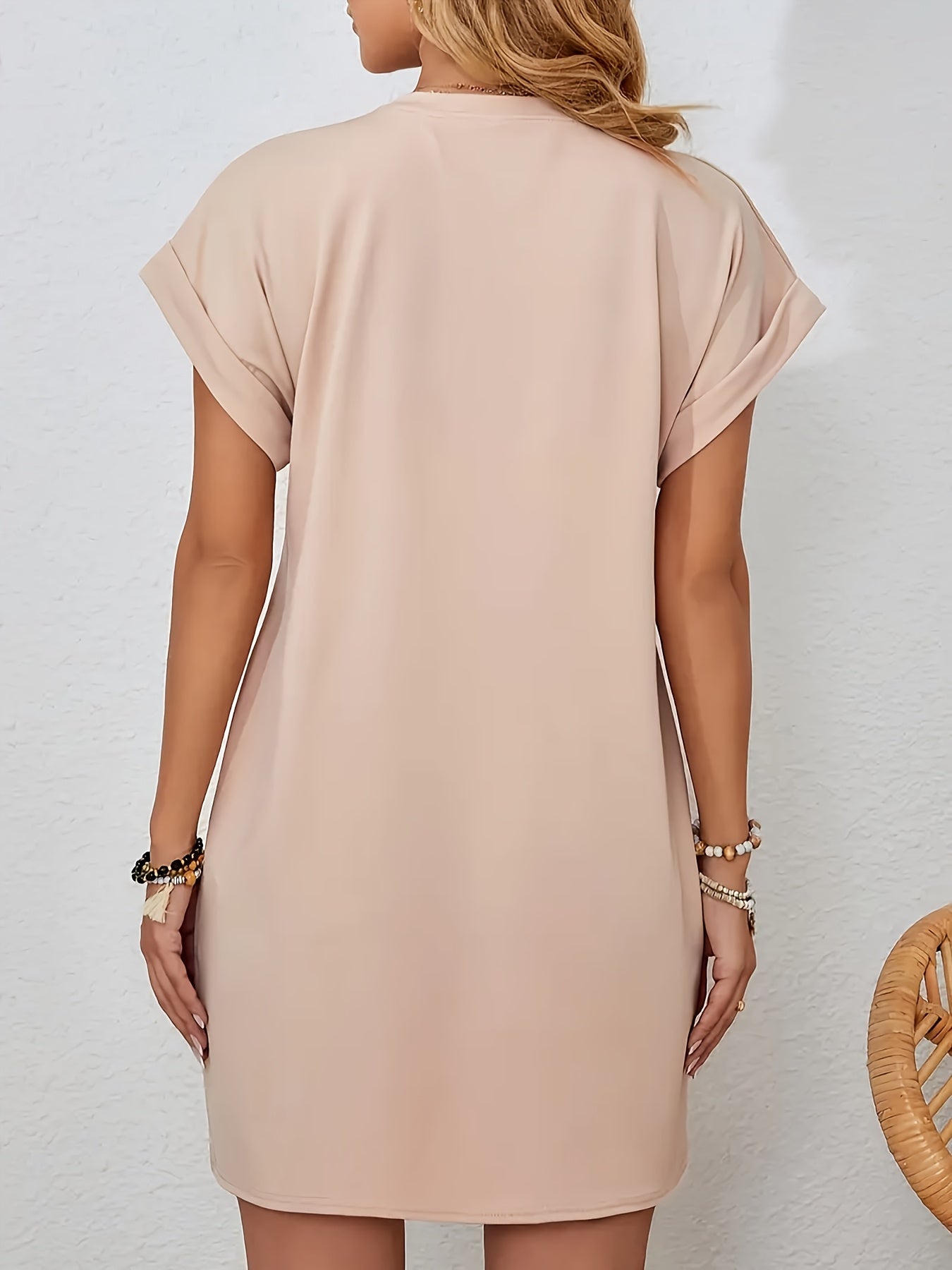 Abito estivo da donna - Abito casual con maniche a pipistrello e tasche