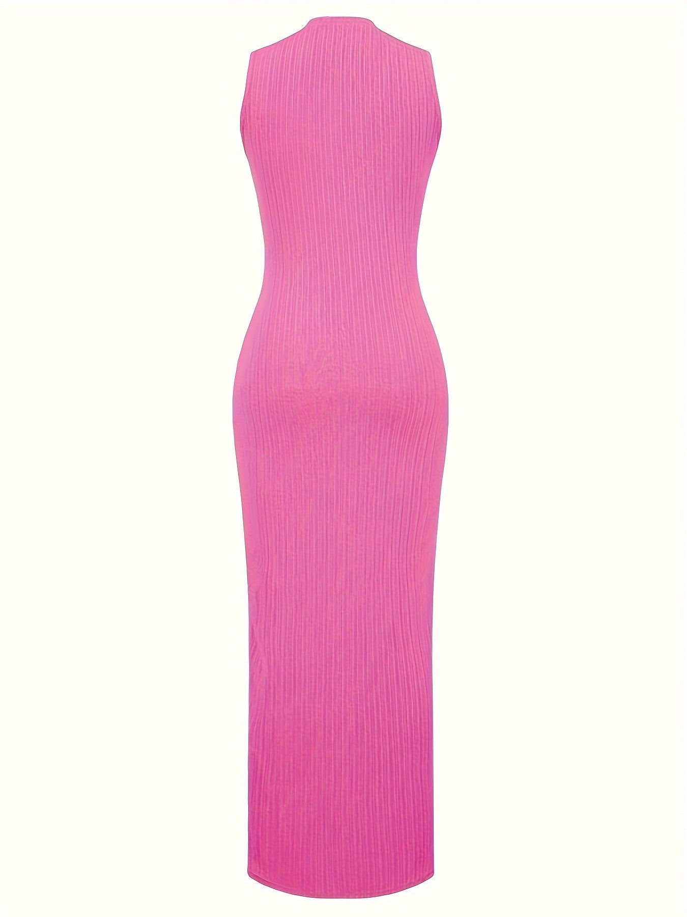 Abito bodycon estivo da donna - senza maniche con scollo rotondo e aderente