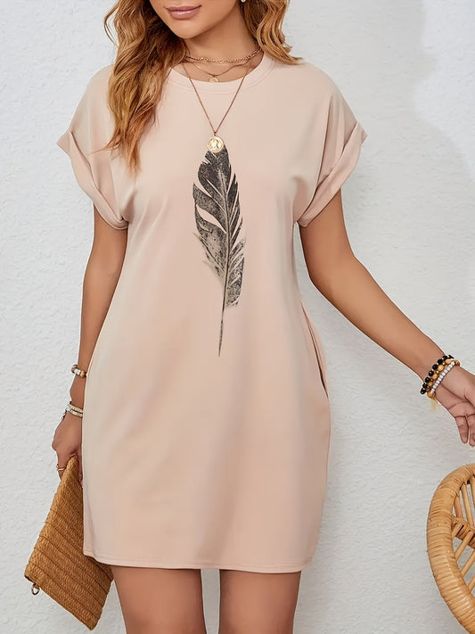 Abito estivo da donna - Abito casual con maniche a pipistrello e tasche