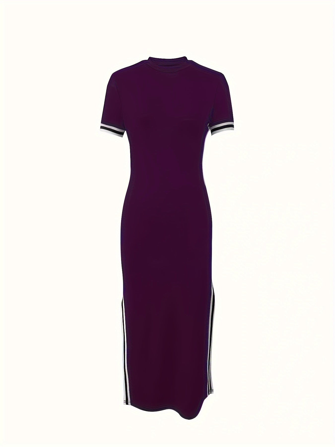 Elegante abito bodycon con orlo a contrasto - maniche corte e aderente alla figura