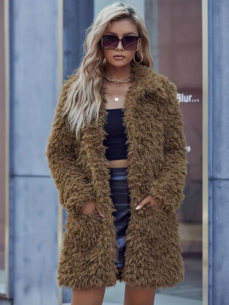 Elena | Cappotto in Pelliccia Sintetica Morbida con Tasche