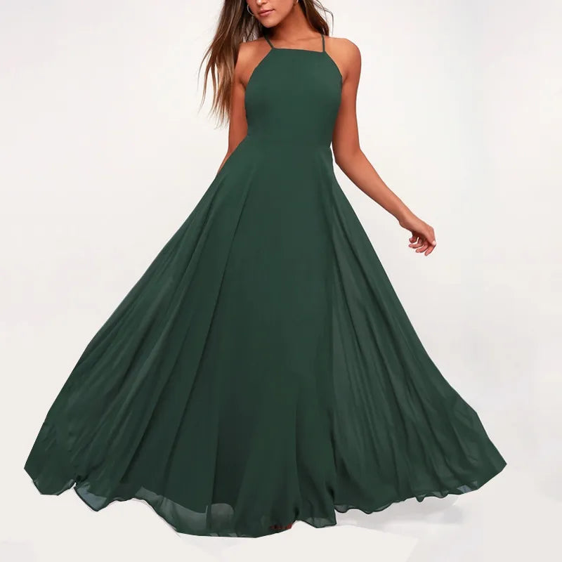 Abito da damigella con spalline incrociate sulla schiena