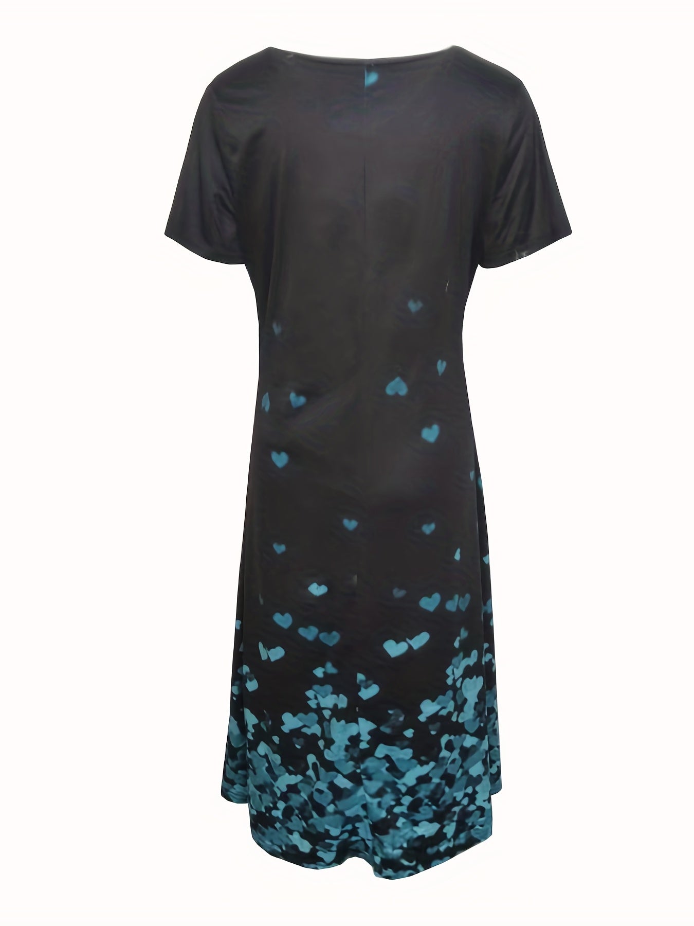 Abito floreale da donna con scollo a V - abito estivo a maniche corte casual