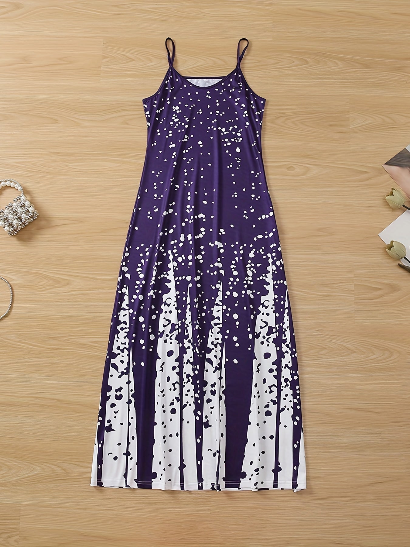 Maxi abito a blocchi di colore - Abito estivo senza maniche con scollo a V