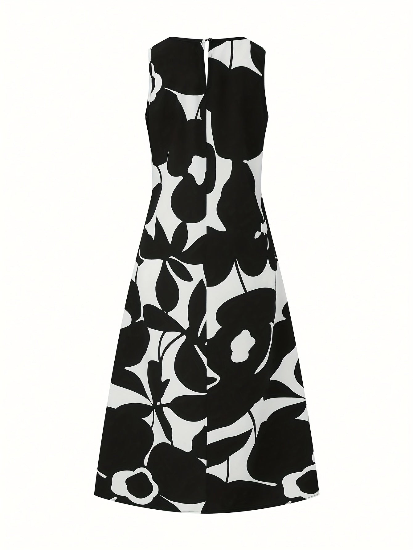 Abito estivo da donna Senza maniche, motivo floreale Sciolto e arioso