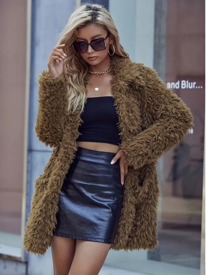 Elena | Cappotto in Pelliccia Sintetica Morbida con Tasche