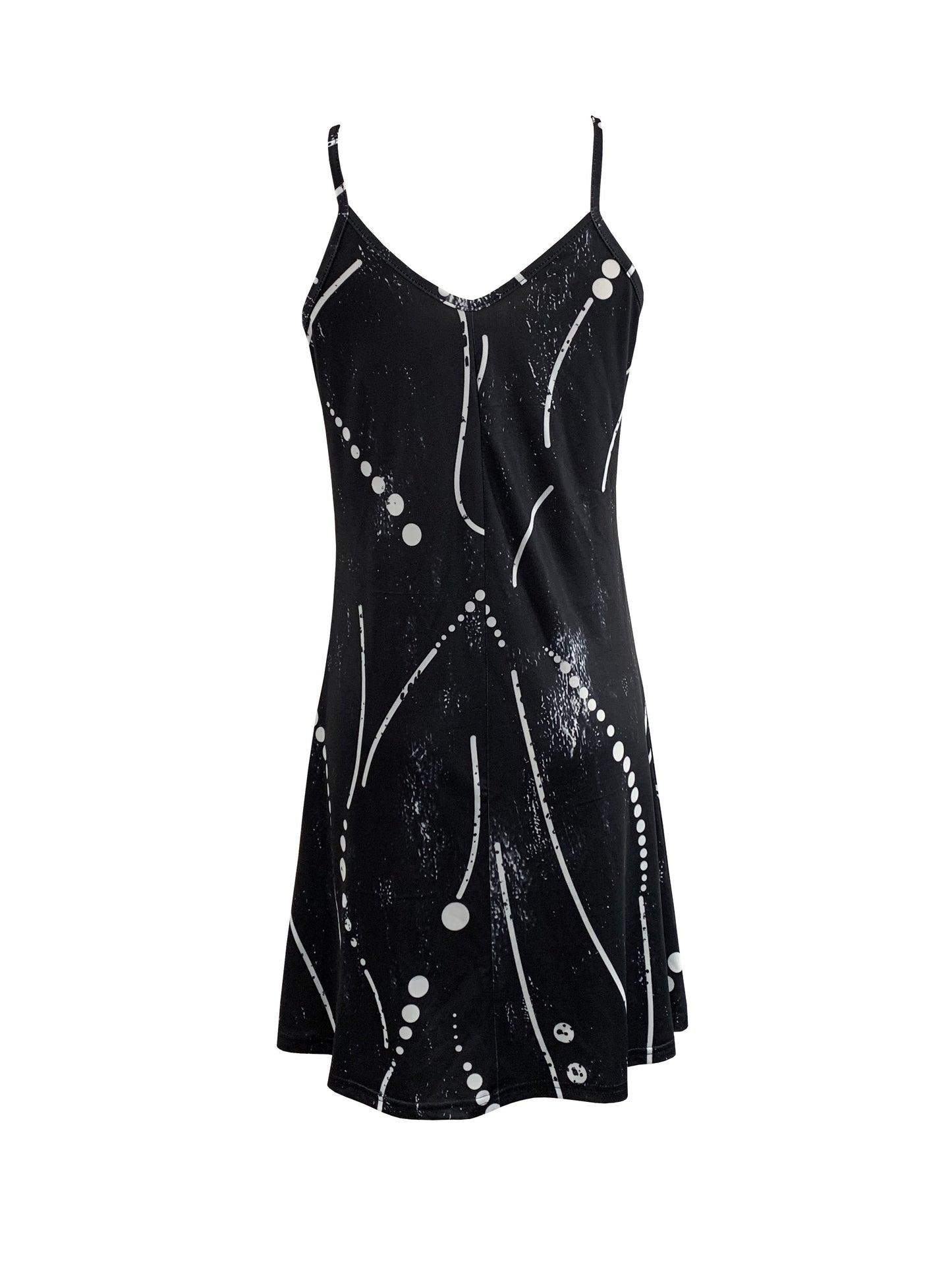 Abito cami casual con stampa geo e scollo a V - Abbigliamento estivo da donna