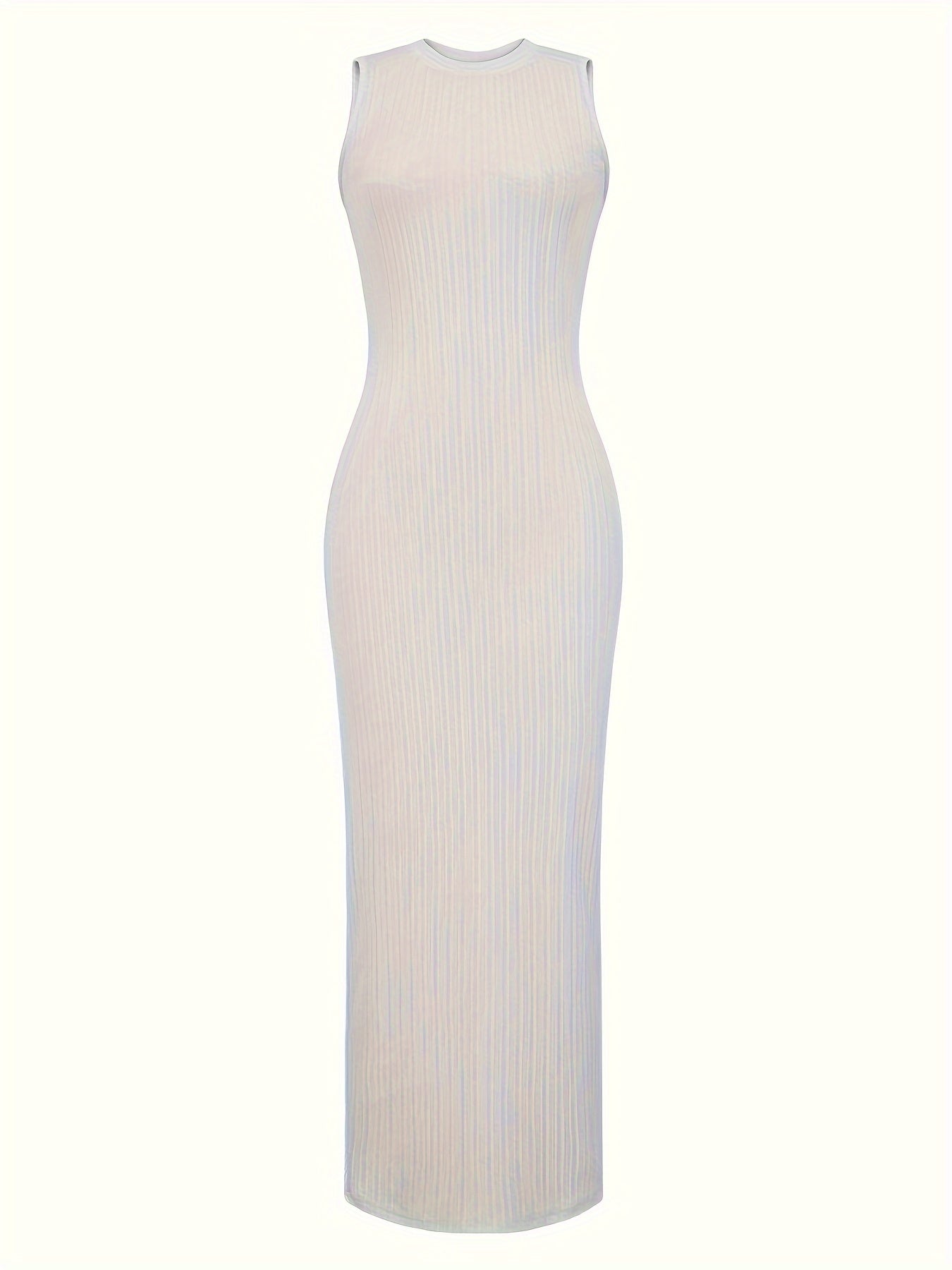 Abito bodycon estivo da donna - senza maniche con scollo rotondo e aderente