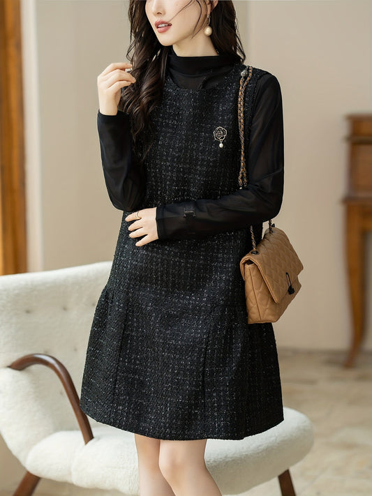 Abito chic senza maniche con gilet - Elegante abito casual da donna, moda versatile