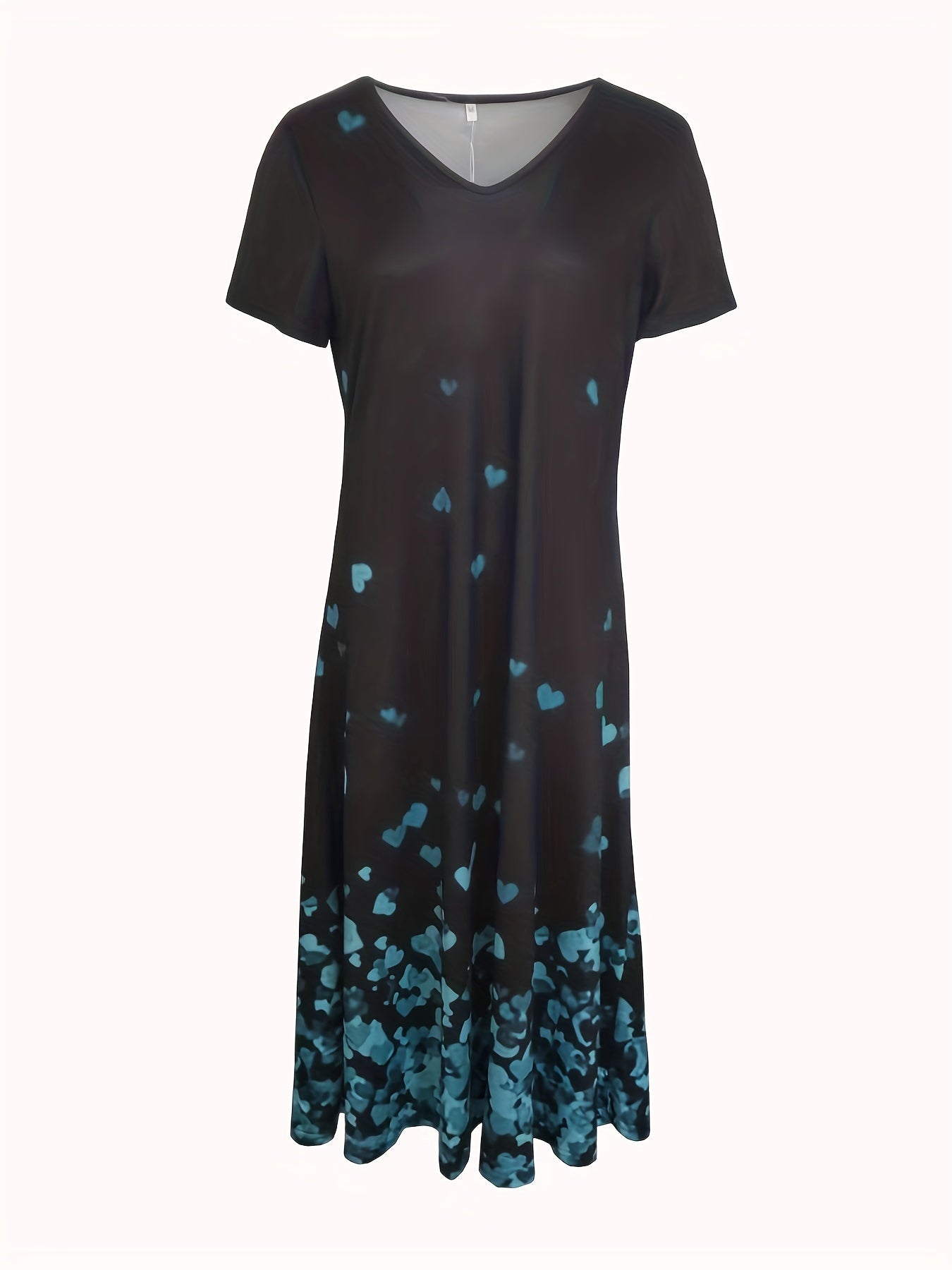 Abito floreale da donna con scollo a V - abito estivo a maniche corte casual