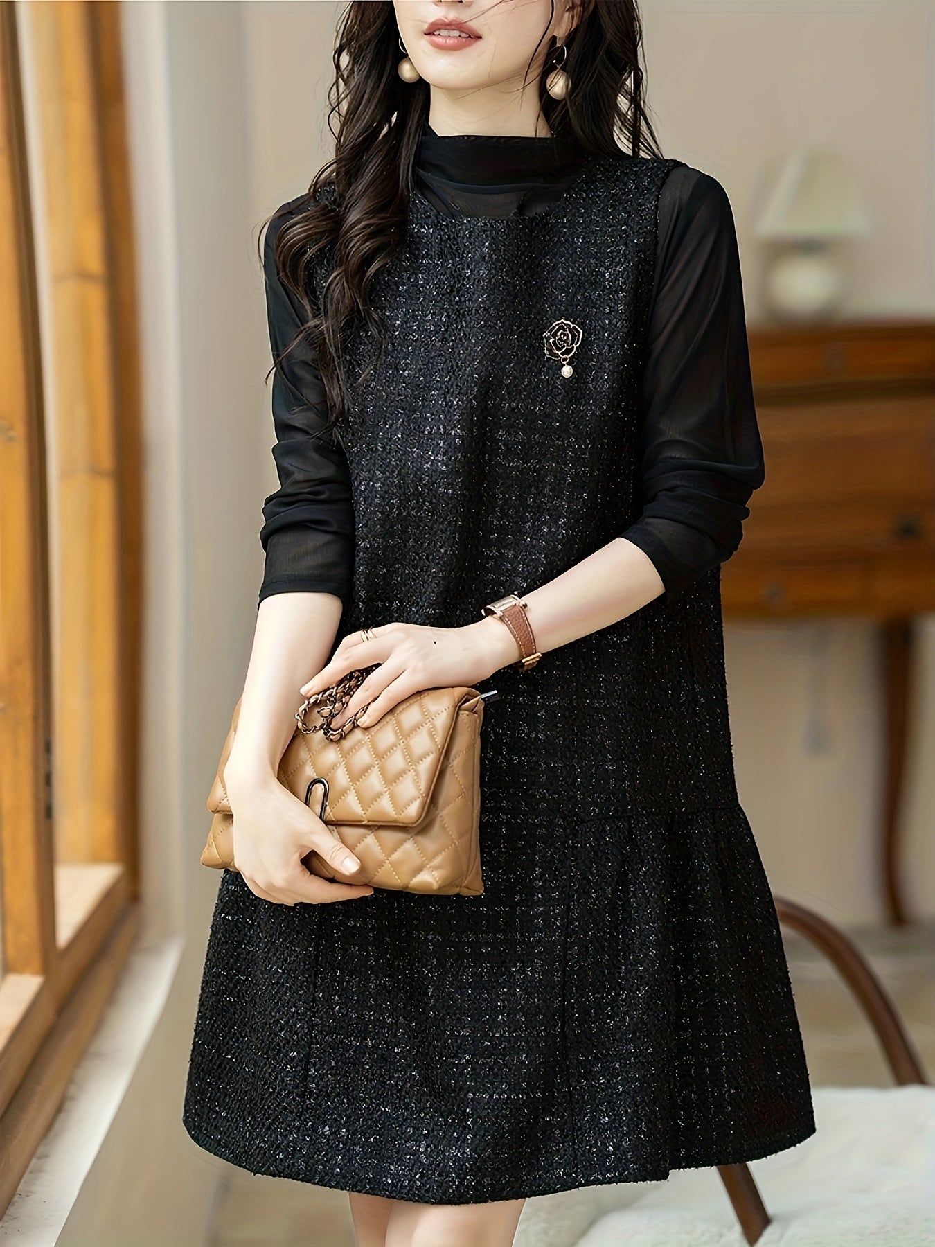 Abito chic senza maniche con gilet - Elegante abito casual da donna, moda versatile