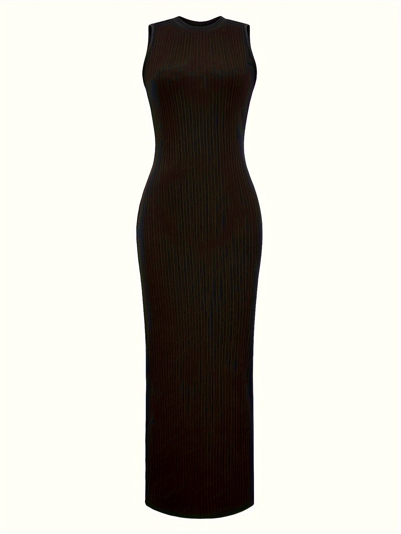Abito bodycon estivo da donna - senza maniche con scollo rotondo e aderente