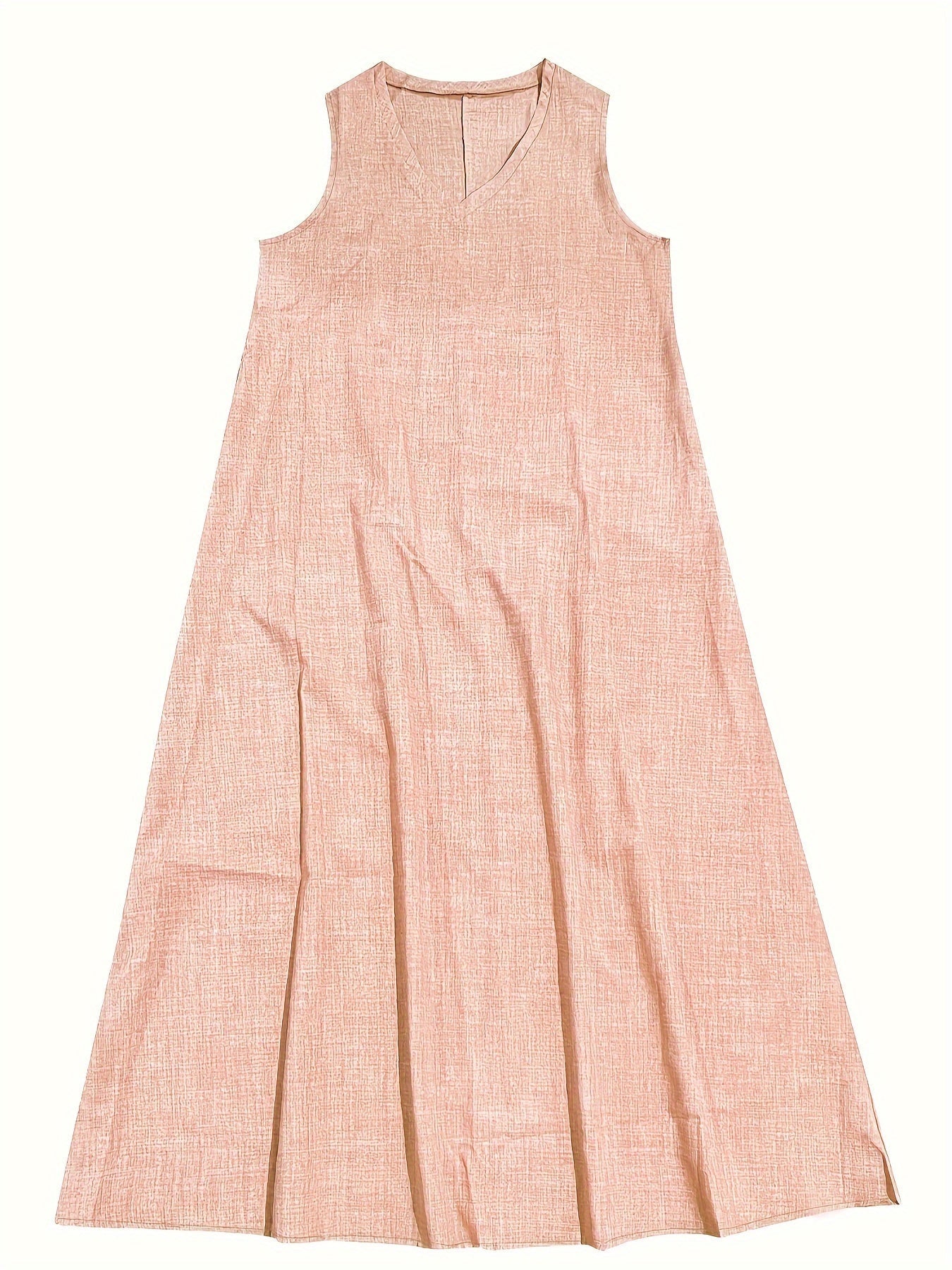 Abito lungo casual senza maniche con scollo a V per donna