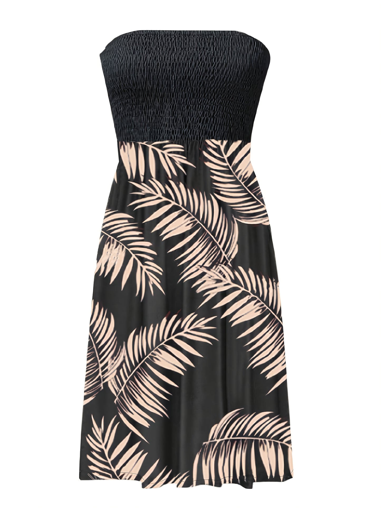 Abito elegante a tuba senza spalline e senza maniche con motivo floreale