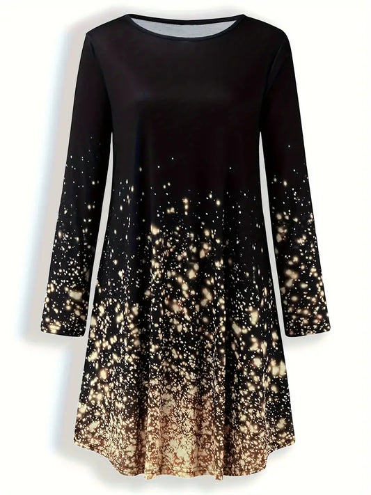 Abito con maniche lunghe, scollo rotondo casual - Moda Donna