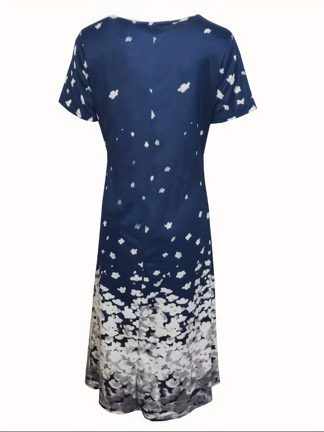 Abito floreale da donna con scollo a V - abito estivo a maniche corte casual