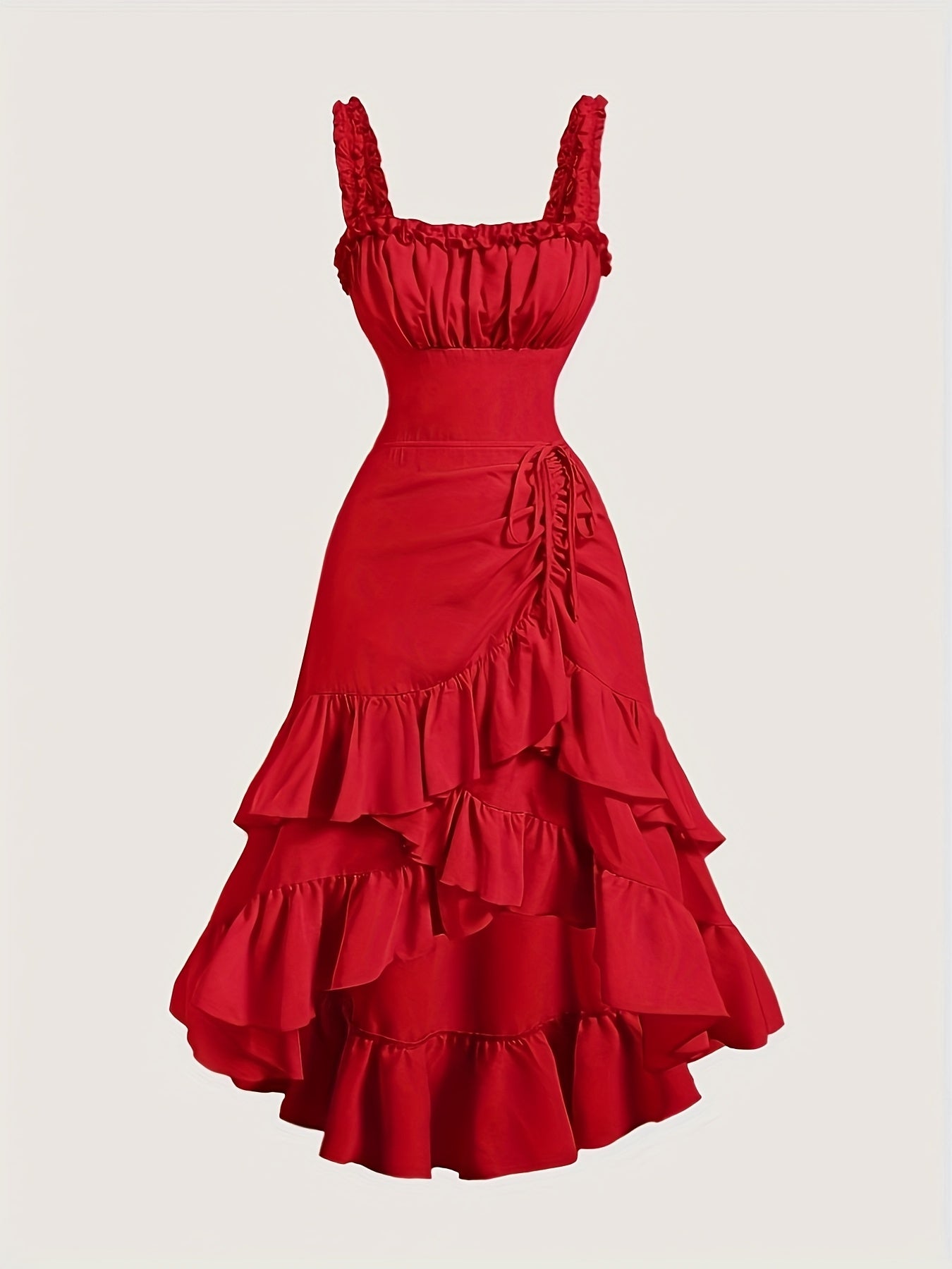 Elegante abito asimmetrico in poliestere, perfetto per la primavera/estate