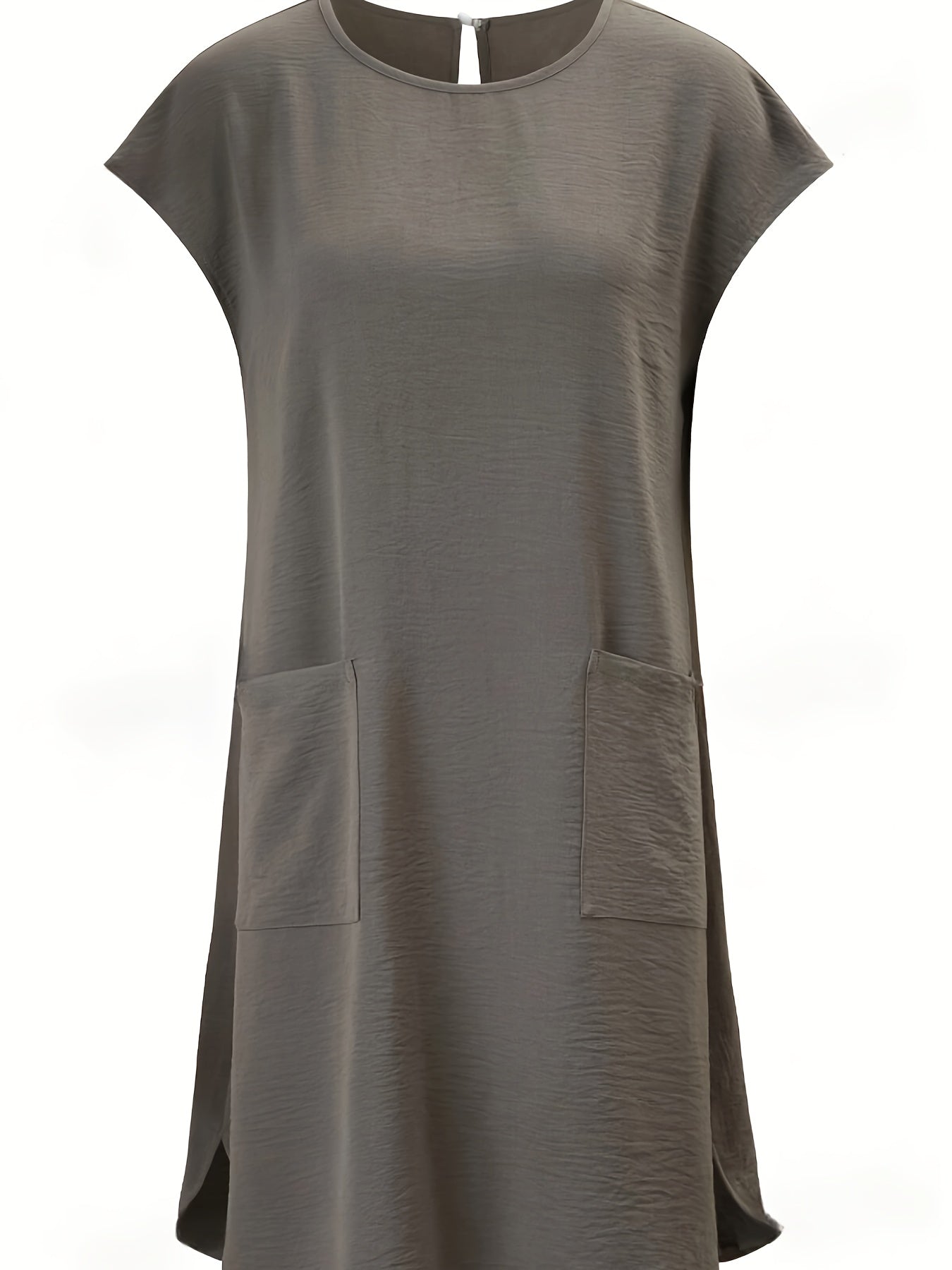 Elegante abito midi con maniche a pipistrello e tasche