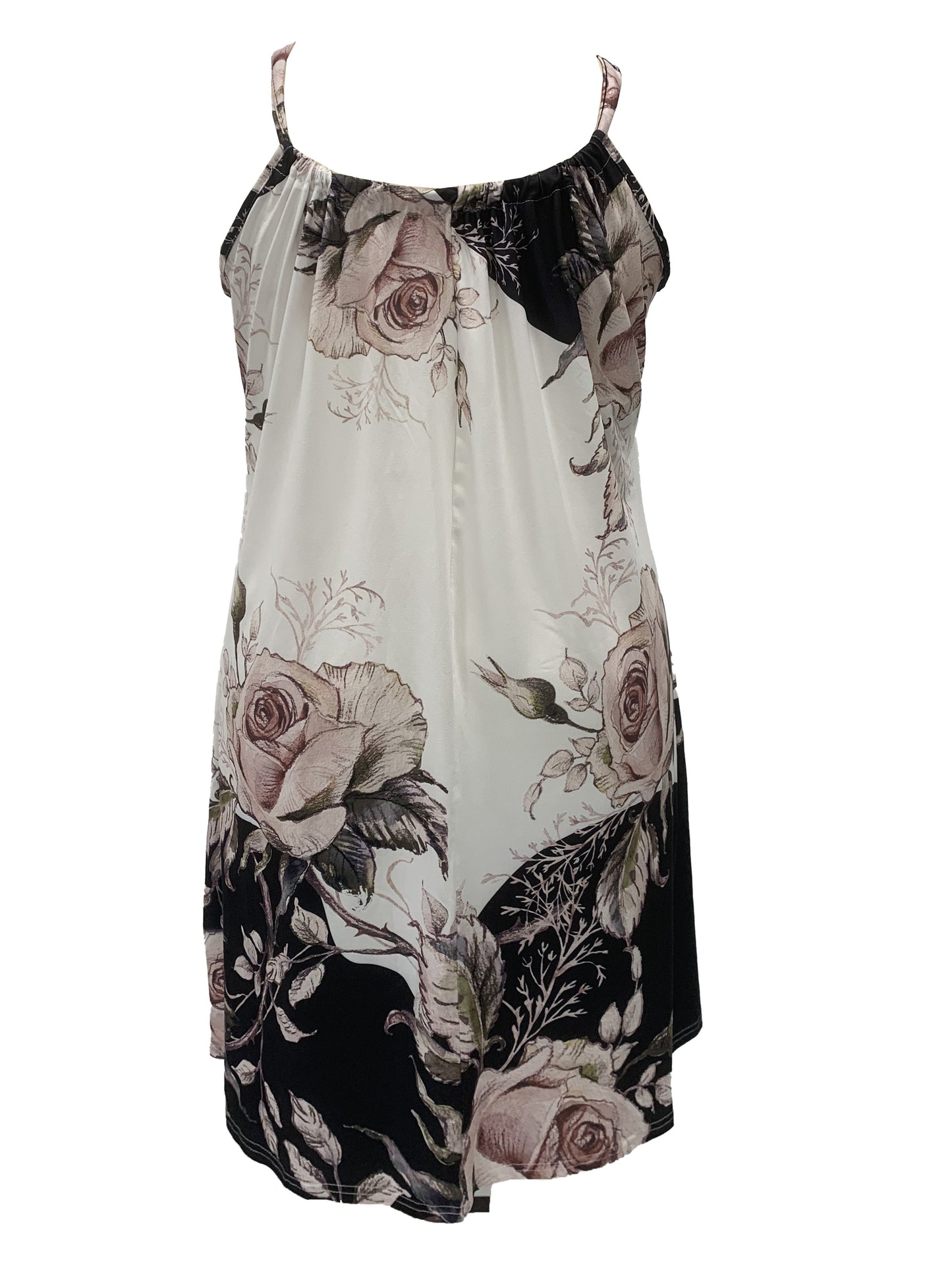 Abito estivo oversize - Abito floreale senza maniche, Scollo a V casual, Leggero e arioso