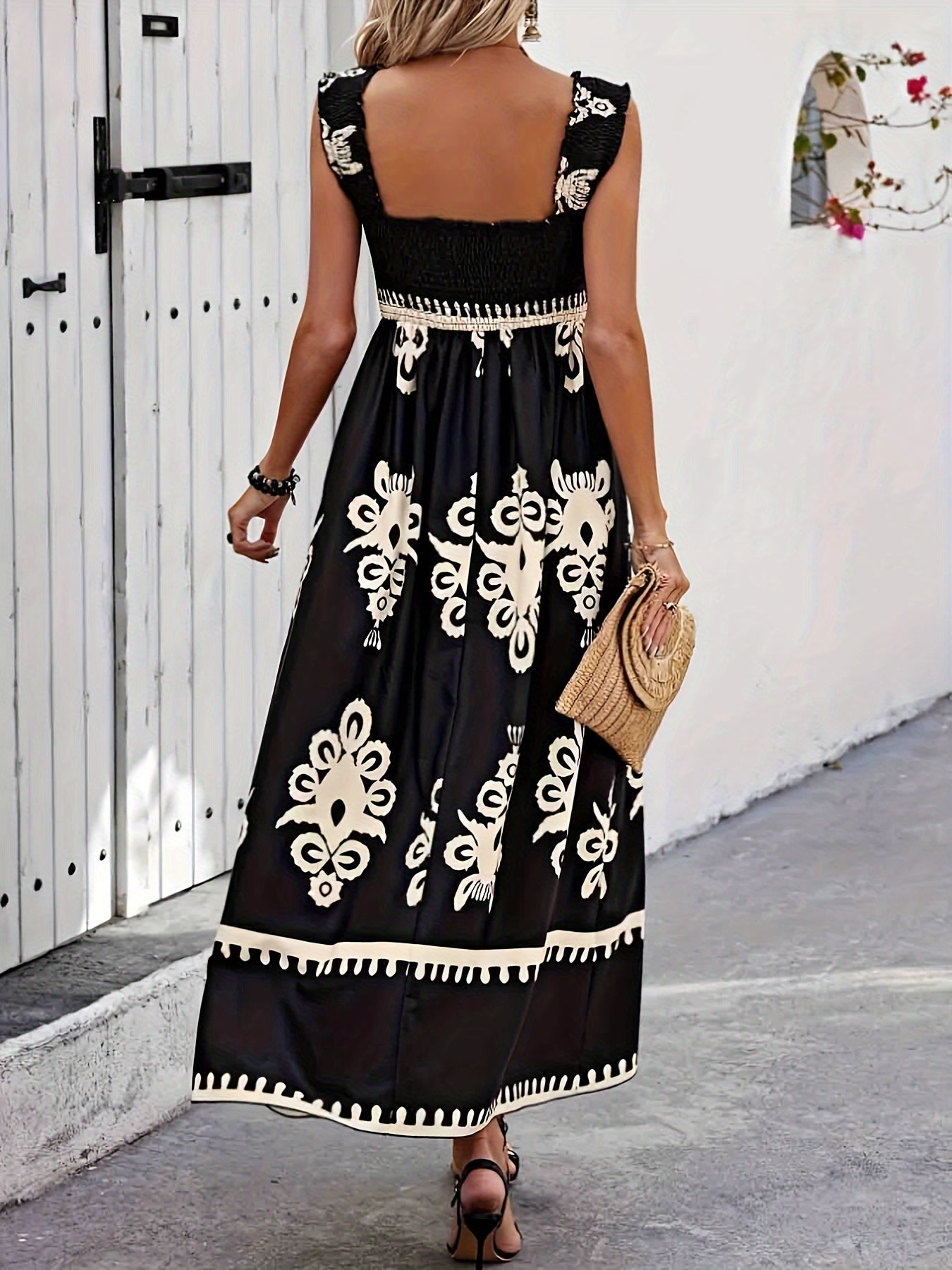 Abito estivo con stampa tribale abito da donna senza maniche a canottiera