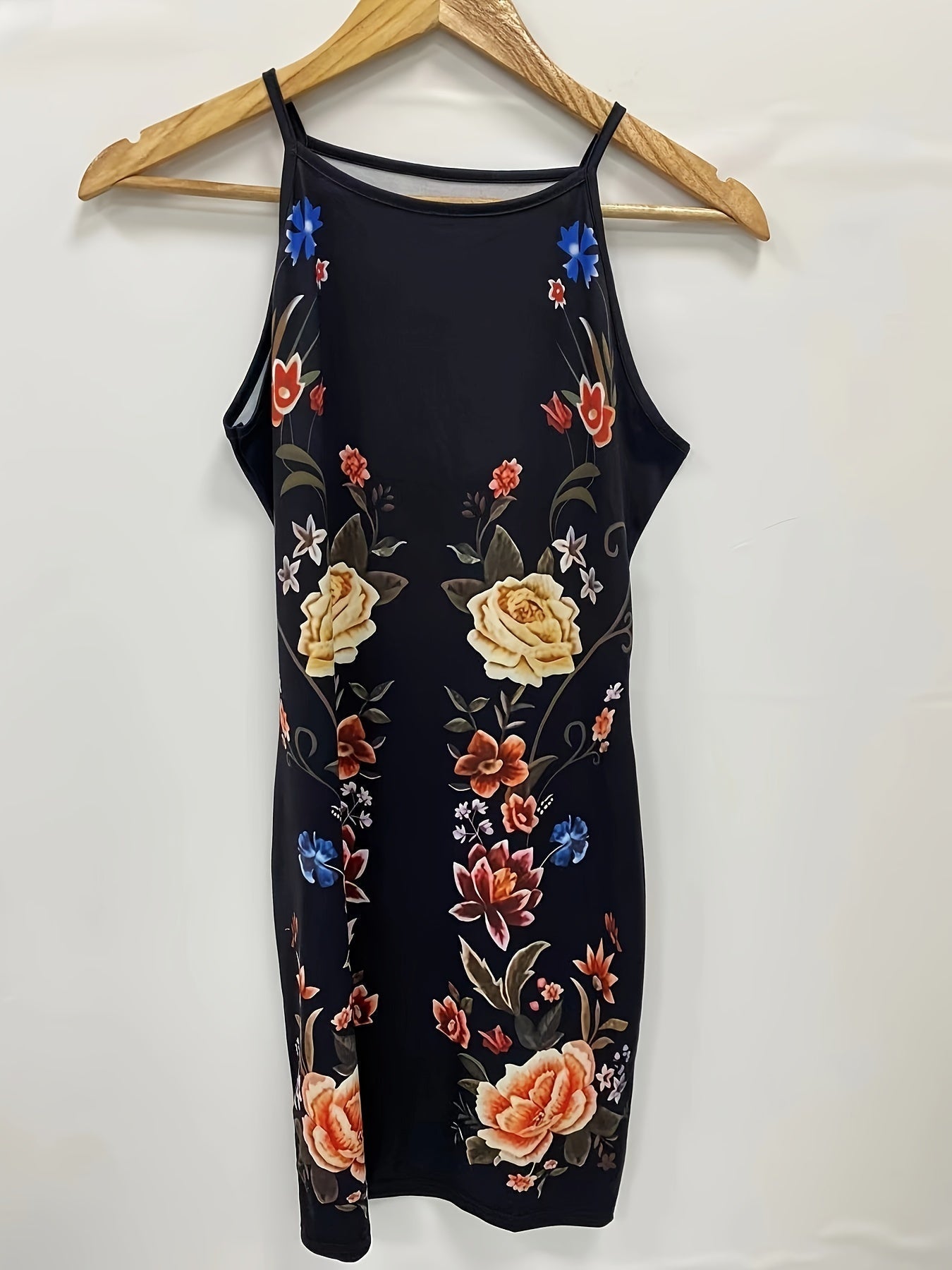 Elegante abito floreale a collo alto - arioso abito estivo per le donne, confortevole