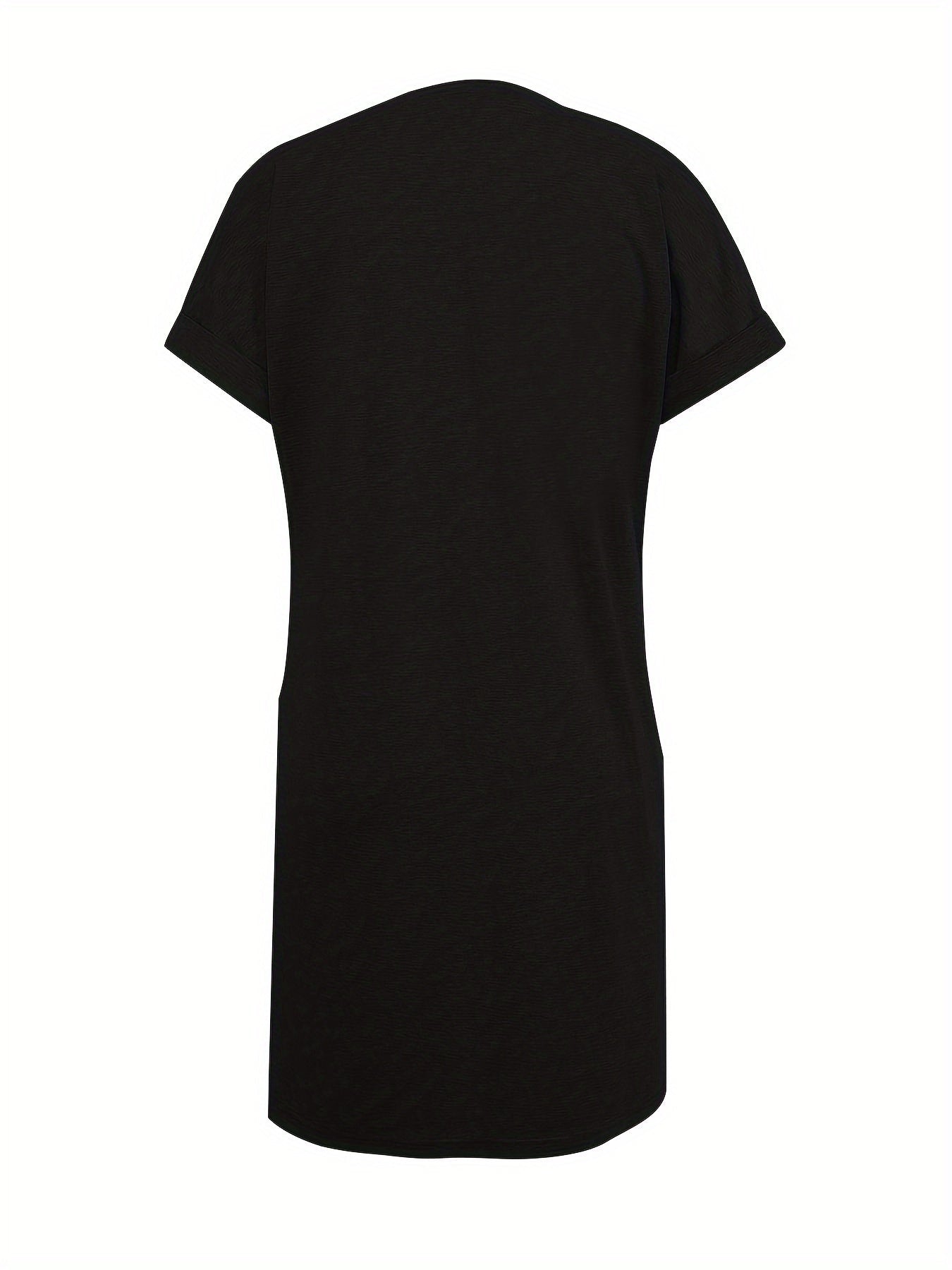 Abito sciolto con tasche - abito estivo a maniche corte per donna