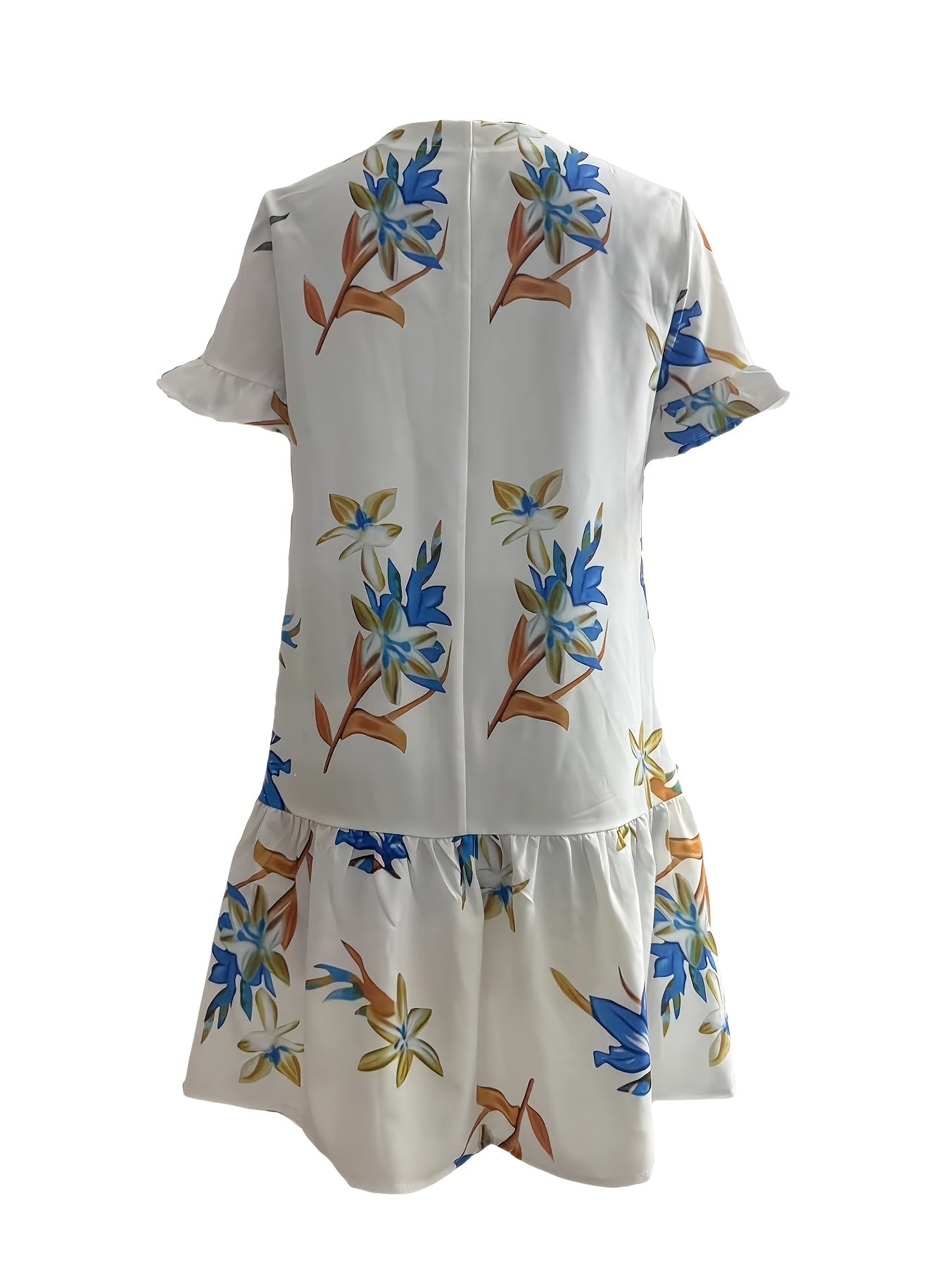 Abito Scollo sfacciato con tasche Maniche corte Poliestere a coste Estate Unicolore