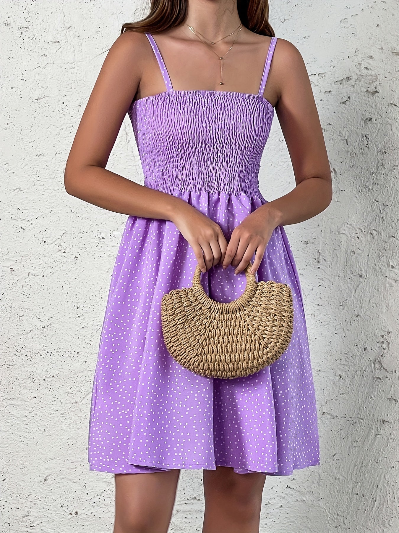 Abito estivo a pois - Abito con cinturino arioso, senza schienale e leggero