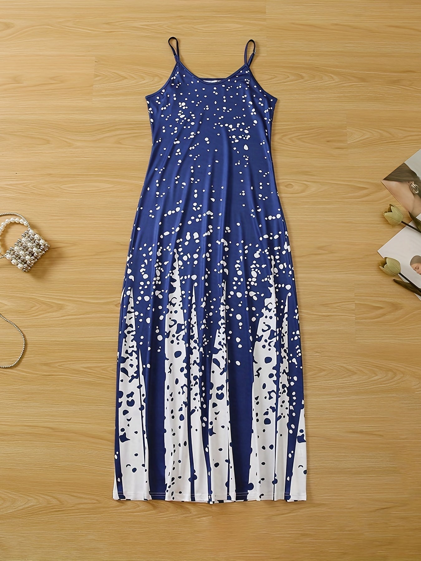 Maxi abito a blocchi di colore - Abito estivo senza maniche con scollo a V